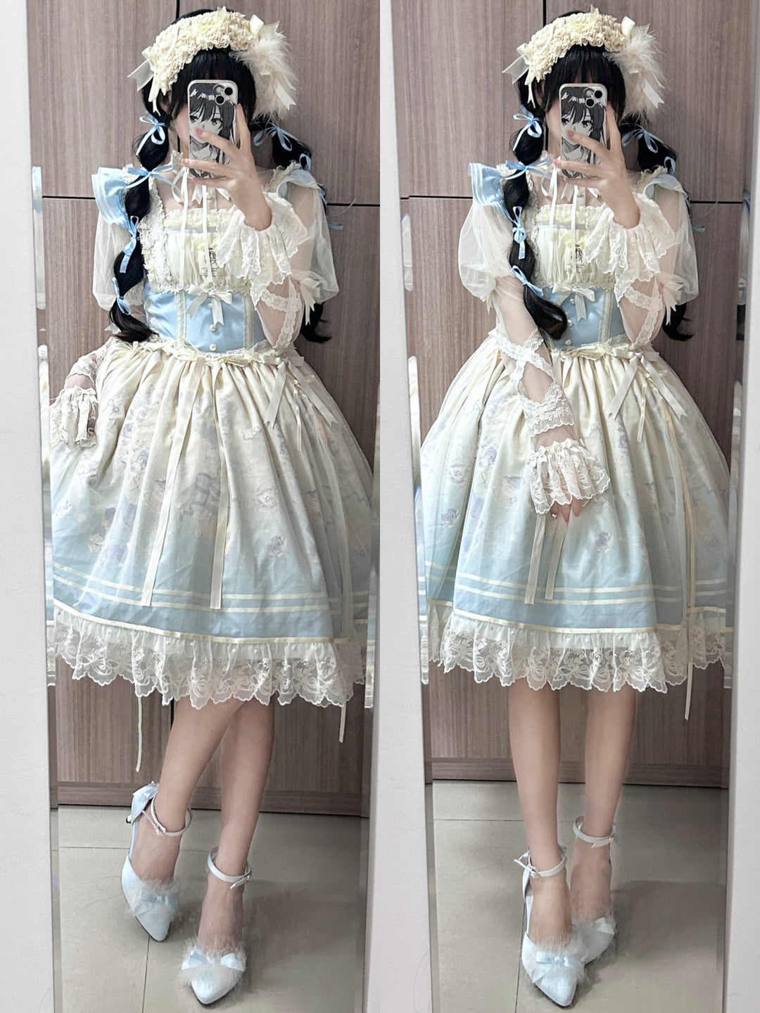 Pure Tea For Dream~Swan Lake~Sweet Lolita Shoes Satin Lolita Hight Heels 42090:733819