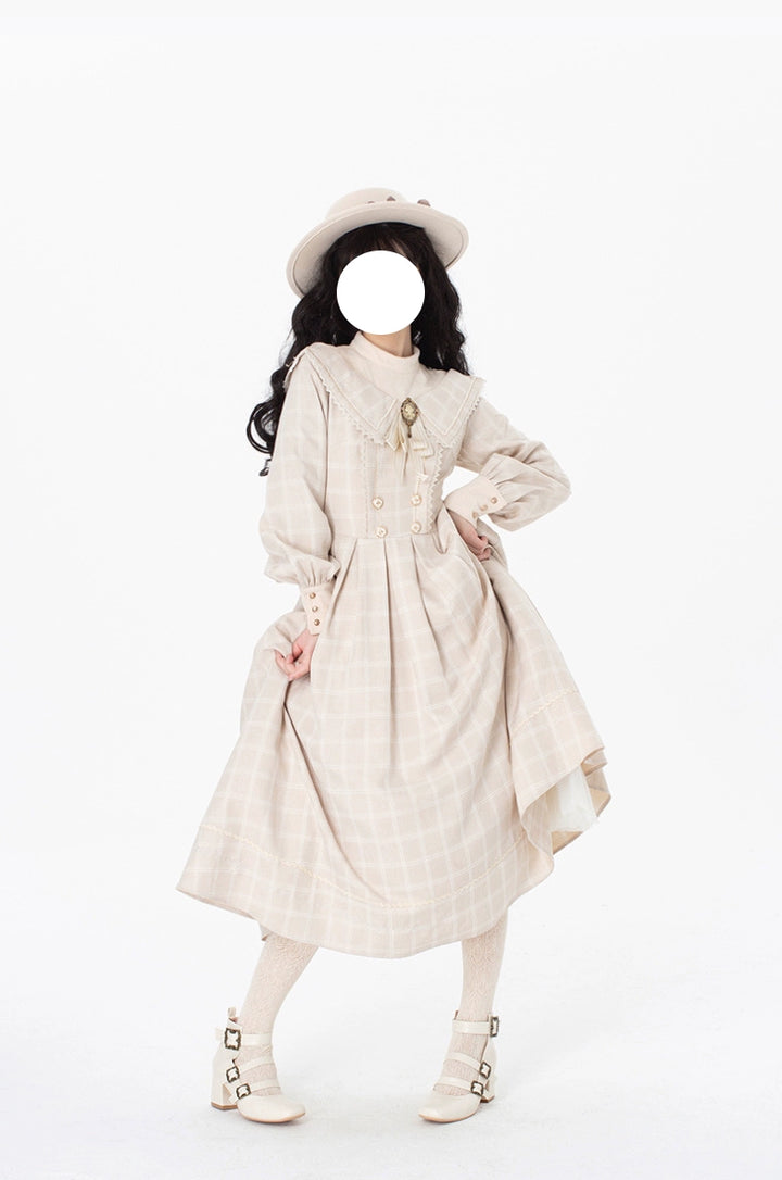 Chunhewusan~Fontainebleau~Classic Lolita OP Faux Open-Shoulder Winter Lolita Dress 40600:671158