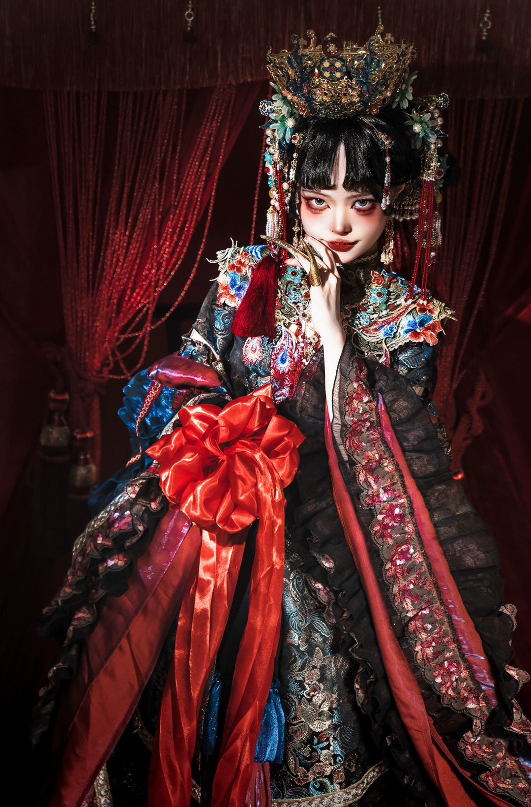 Your Highness~Zombie Bride~Chinese Style OP Dress Suit Gothic Lolita Horror Dress