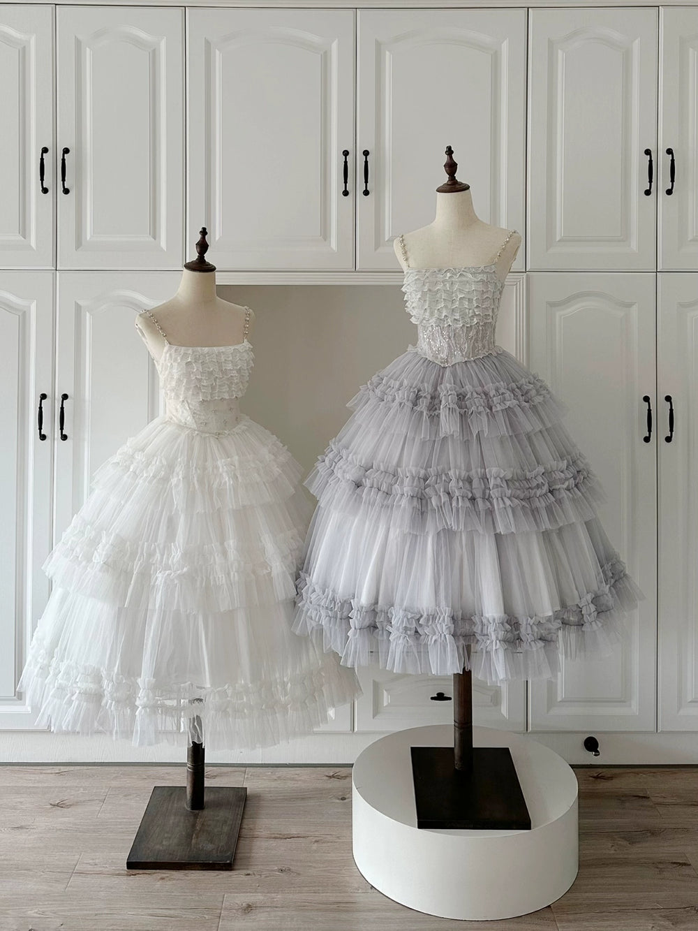 Sara Bell~Hailey~Elegant Lolita JSK Dress with Large Tiered Voile Hem