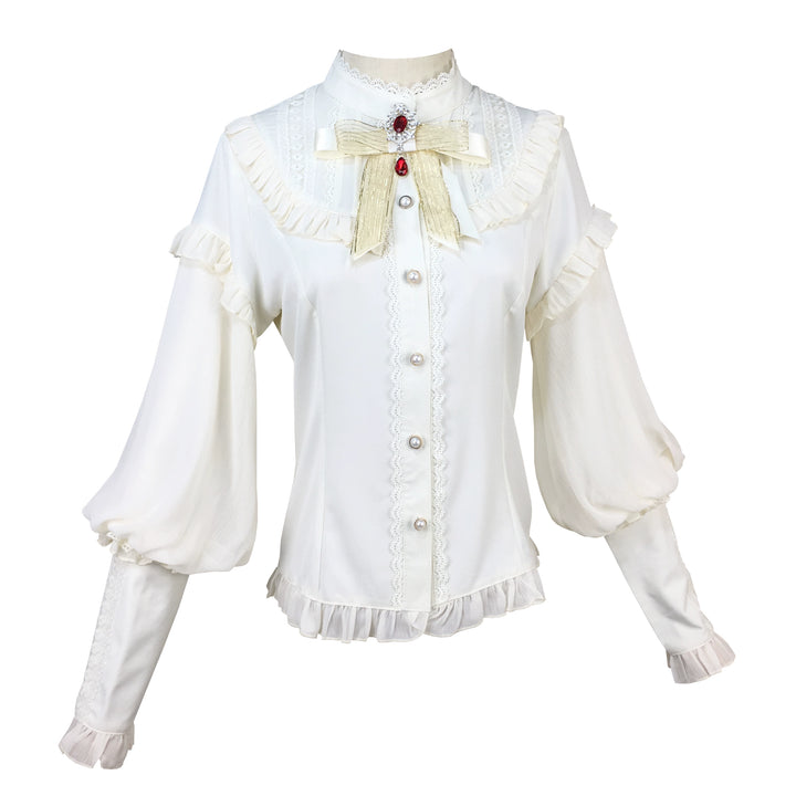 Princess Tailor Lolita~Classic Lolita Blouse Mutton Sleeves Thick Lolita Shirt 39986:648730