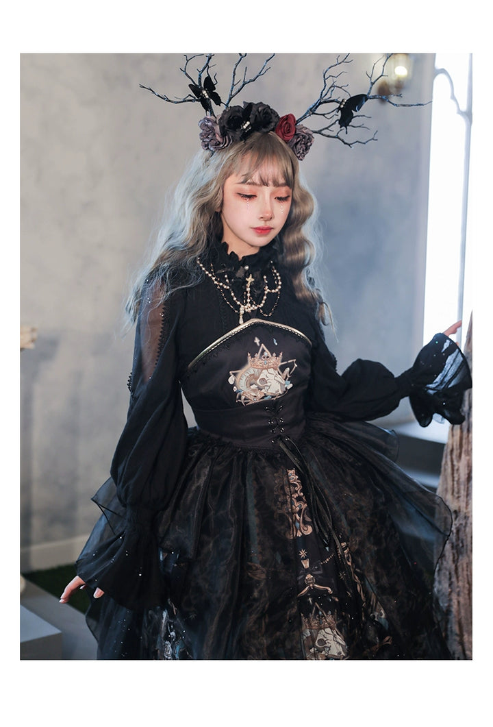 (BFM)YingLuoFu~DaIly Lolita Shirt Solid Color Shirt with Long Sleeves   