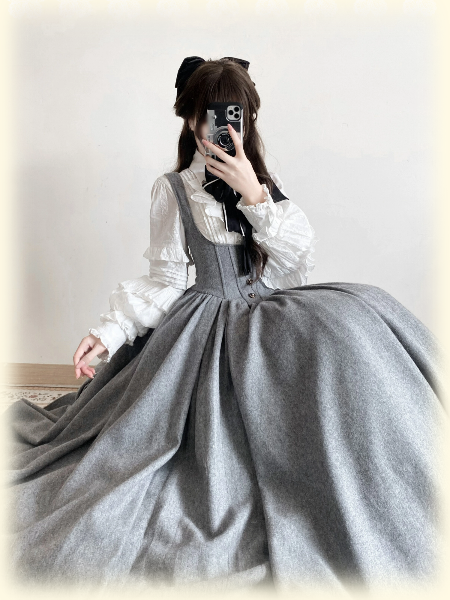 Wand Not for Your Lover - Wool Classic Lolita Bust Supporting JSK, Embroidered Shirt