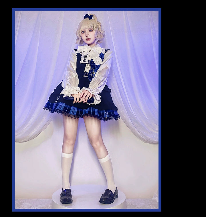OCELOT~Kalila~Punk Lolita Dress Set Plaid Shorts Set   