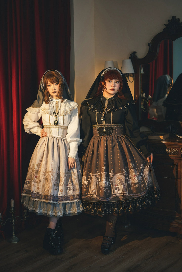 (BFM)Miss Point~Demon Hunting Notes~ Gothic Lolita SK Fishbone Skirt   