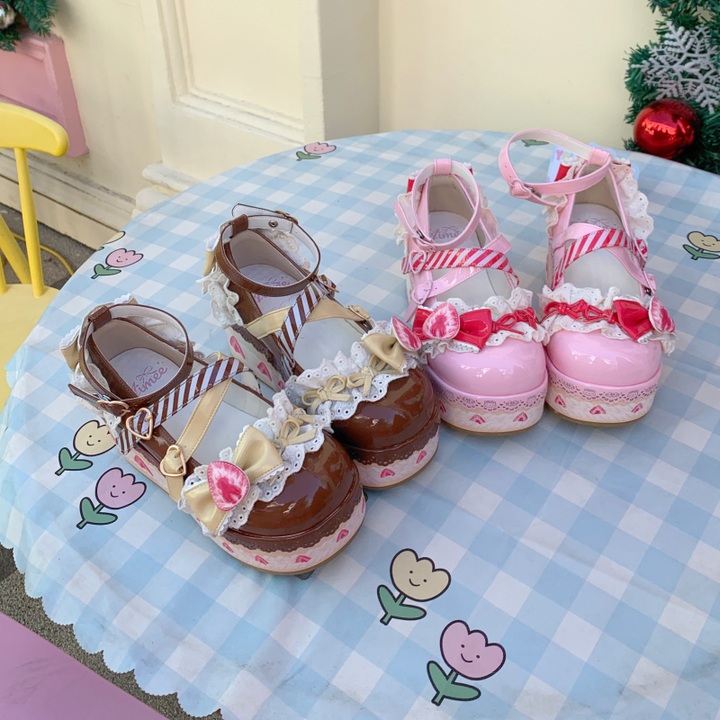 Aimee~Strawberry~Sweet Lolita High Platform Shoes Kawaii Lolita Shoes