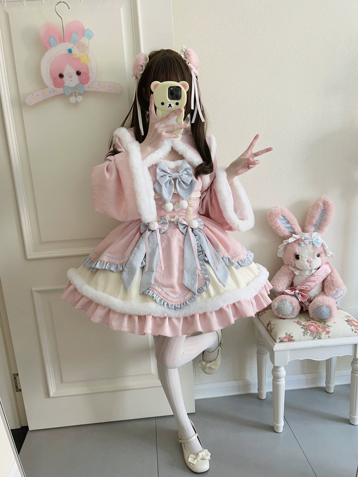 Sugar Girl~Taomian Meiyi~Winter Qi Lolita JSK Suit New Year Lolita Dress