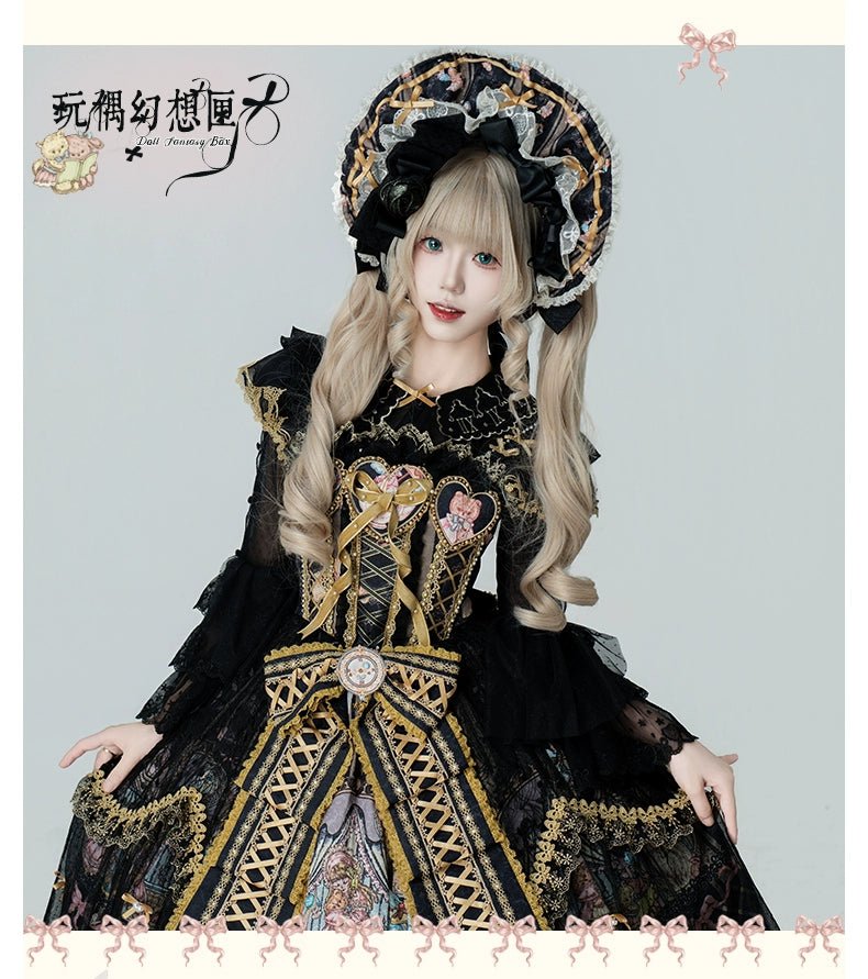 YingLuoFu - Doll Fantasy Box - Sweet Lolita JSK Dress & Tulle Blouse Set 44261:801511