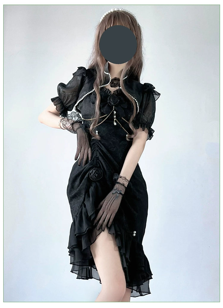 Melonshow - Chinese Style Lolita Dress - Camellia 2.0 Cheongsam Mermaid JSK