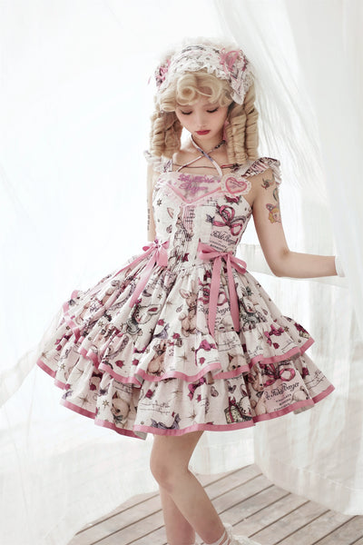 Babyblue~Vintage Lolita JSK Dress Doll Style Cake Dress   