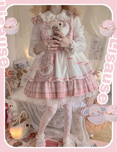 Half Sweet Lolita~Sweetheart Rescue~Sweet Lolita Dress Pink Lolita JSK Dress   