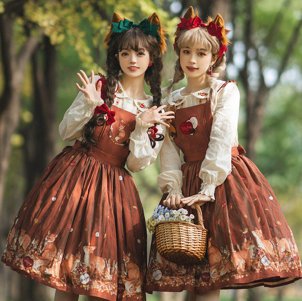 Miss Point - Fat Fox in the Forest - Elegant Lolita Skirt Detachable Chest Guard SK