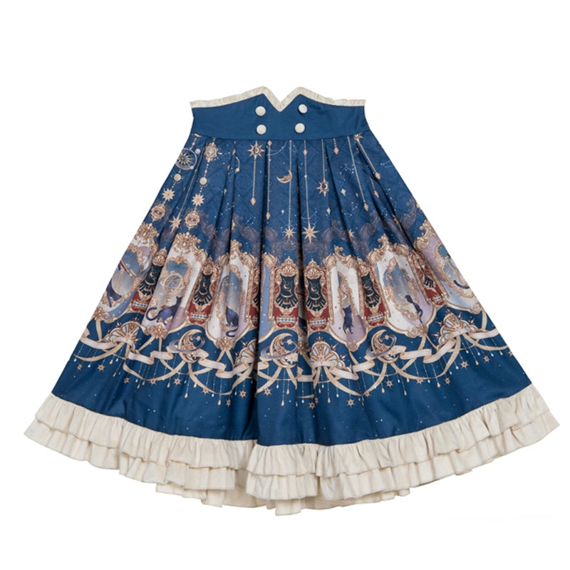 YingLuoFu - Winter Lolita Skirt Set - Starry Court Retro Palace SK Cloak S SK only