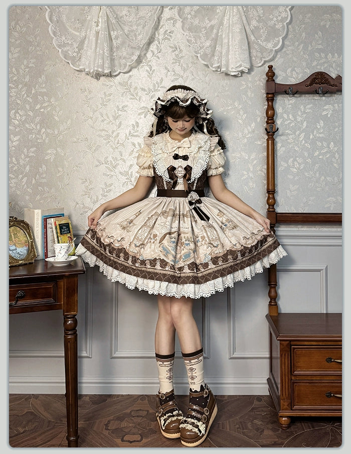 Alice Girl~Sea Salt Fairytale~Sweet Lolita JSK Doll-like Lolita Printed Dress 40682:675386