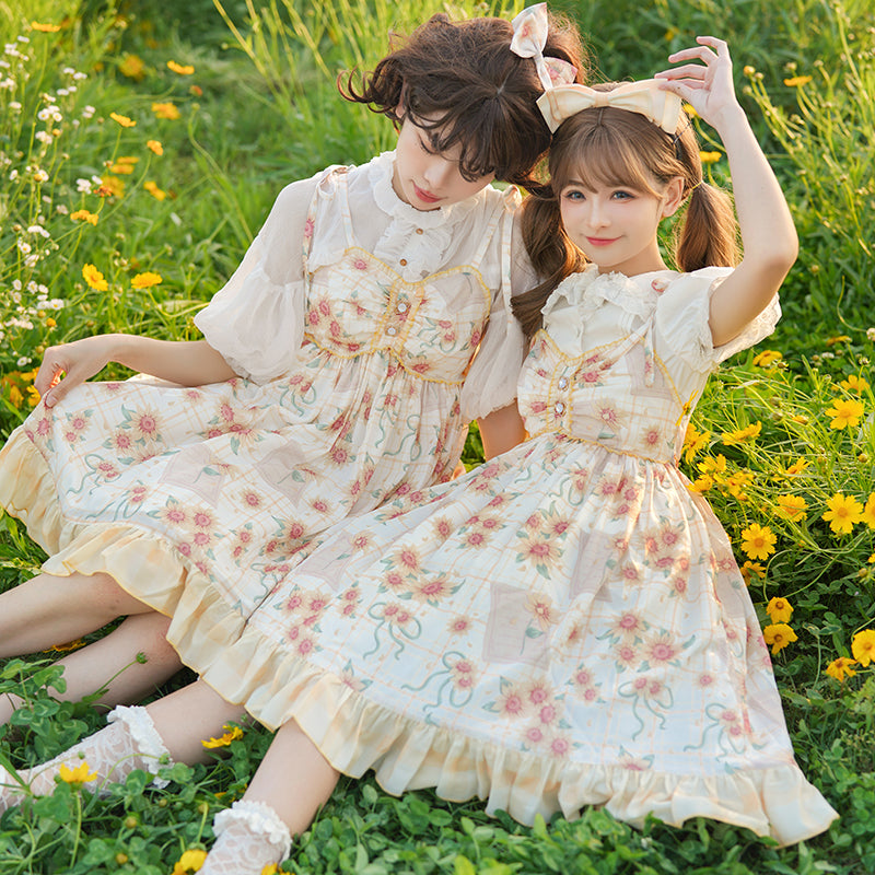 GD Lolita~Sun Flower Story~Daily Lolita Sun Flower Print JSK   