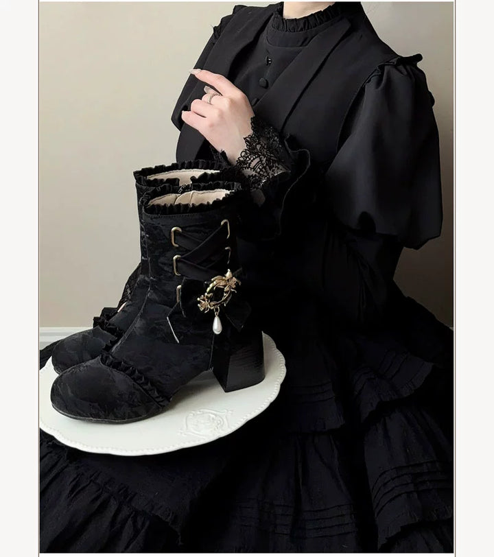 Taoxiaowu~Elegant Lolita Boots Winter Lolita Shoes