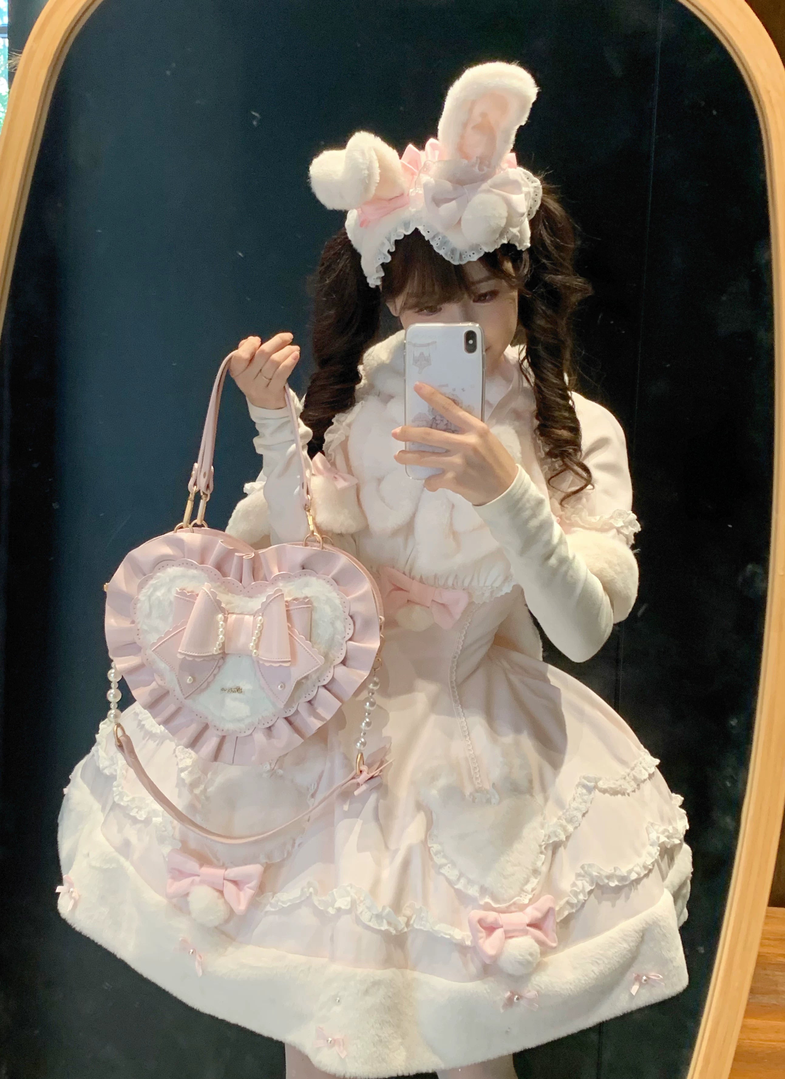 Small Gift Box - Sweet Lolita Heart Handbag, Bow Accent 44535:811712