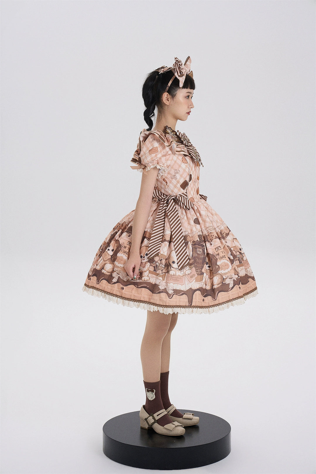 Babyblue~Dog Bakery~Old School Lolita OP Dress Sweet Dress with Accessories