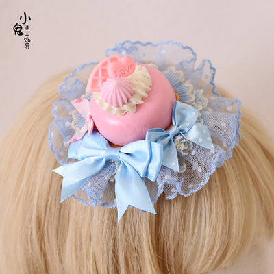Xiaogui~Sweet Cake~Kawaii Lolita Hairpin Cake Flower Pill Headdress #12  