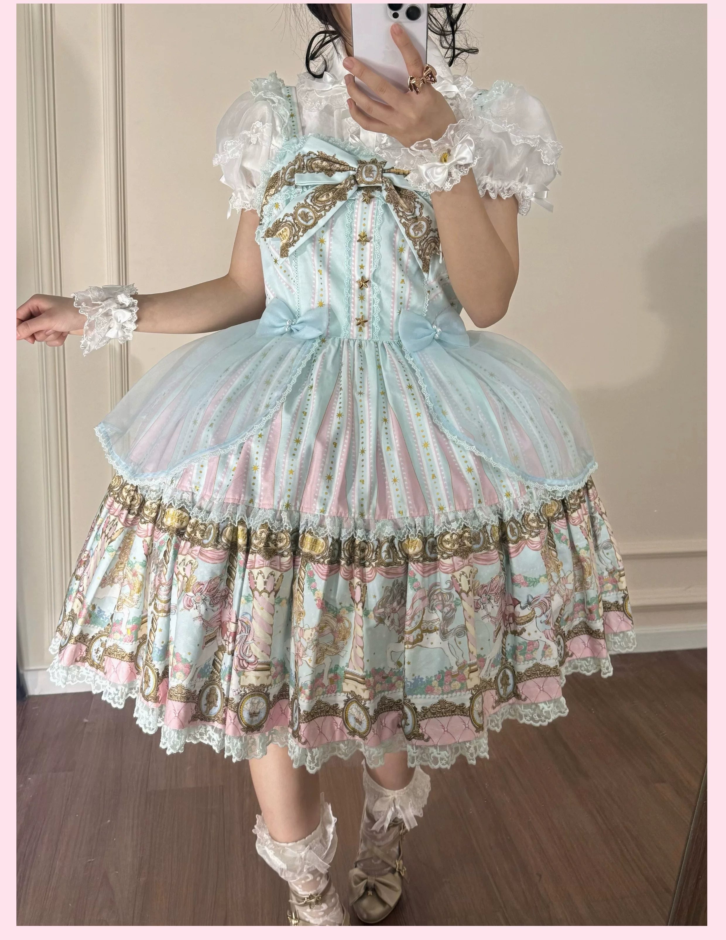 Tata Bath Puff - Bell-Shaped Super Puffy Lolita Petticoat, Adjustable Waist