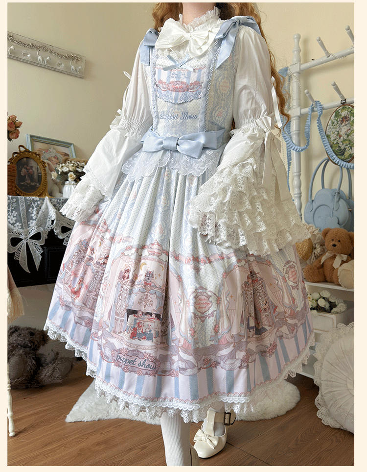 Niu Niu - Plus Size Lolita Blouse, Princess Sleeves White Blouse L