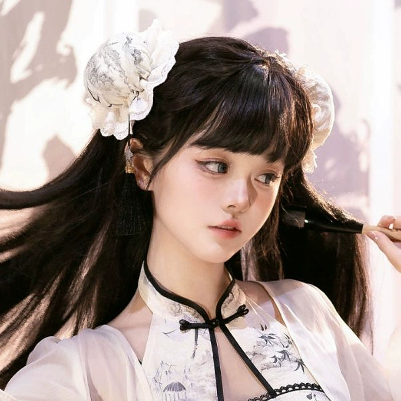 Sakurahime~YuZhuYao~Qi Lolita JSK Dress Cute Daily Lolita Dress S Hair accessory 