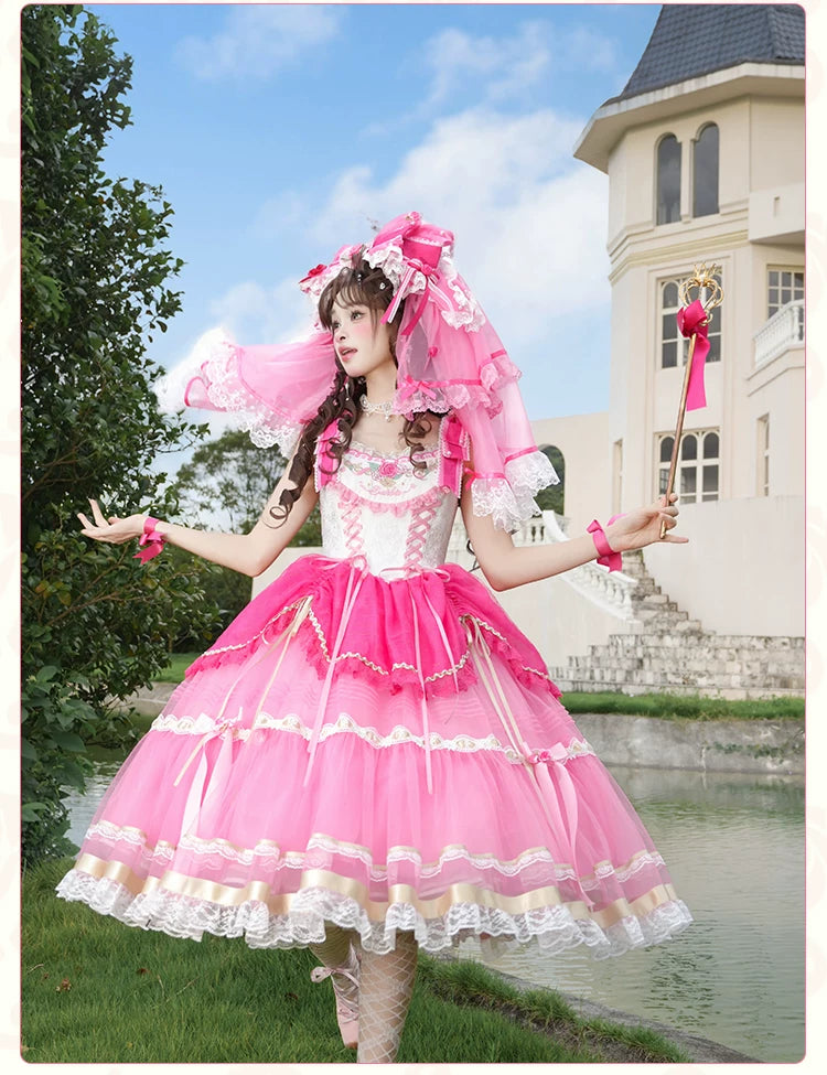 Jennifleur - IP Collab Sweet Lolita Hime Sleeve OP & Long JSK, Floral Accent 45882:866294
