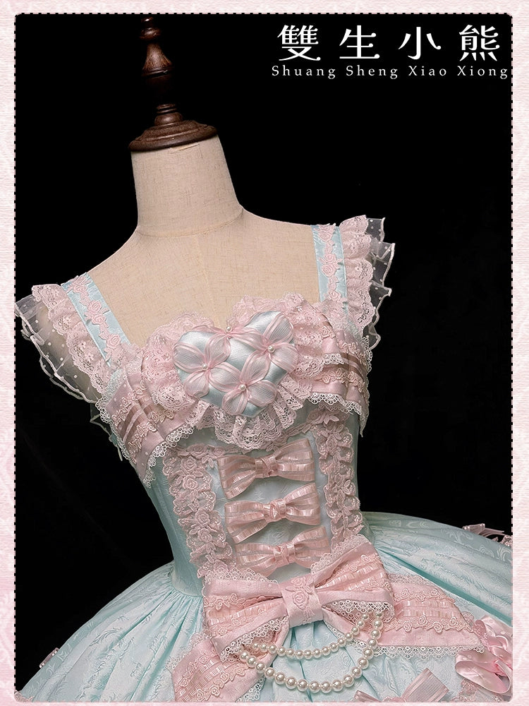 Shuang Sheng Xiao Xiong - Heart of Love - Sweet Lolita Wedding JSK, Bow Details 44306:803228