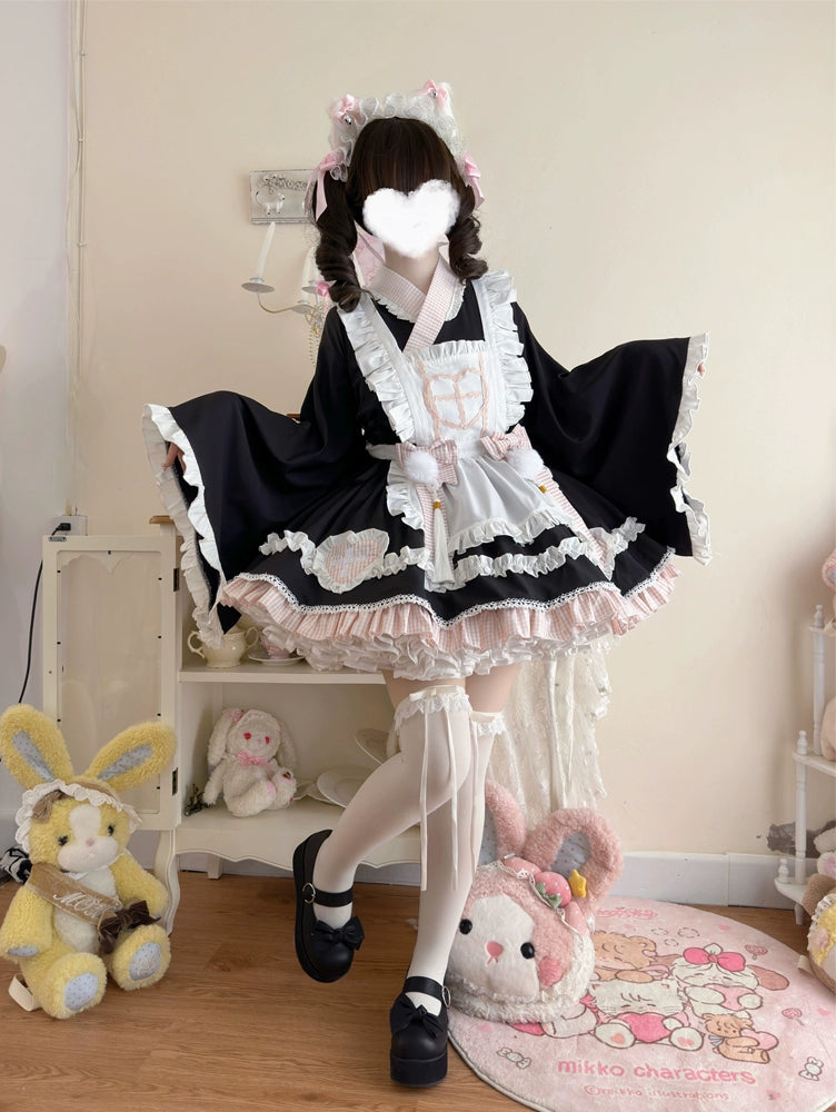 Hanguliang~Sweet Meow Nurse~Maid Lolita Skirt Set Kawaii Lolita Dress   