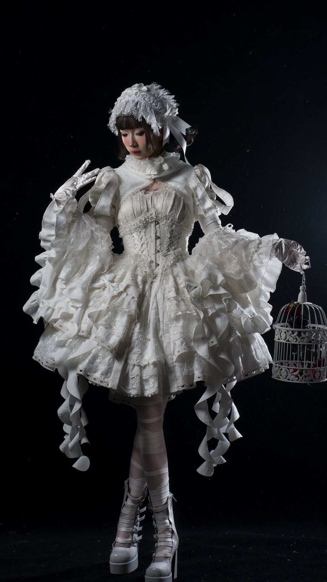 Smoothy~Caliburn~Gothic Lolita JSK Dress with Bolero with Detachable Sleeves