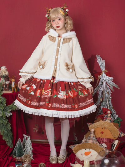 Your princess~Kawaii Lolita Deer Horn Thick Christmas Coat   