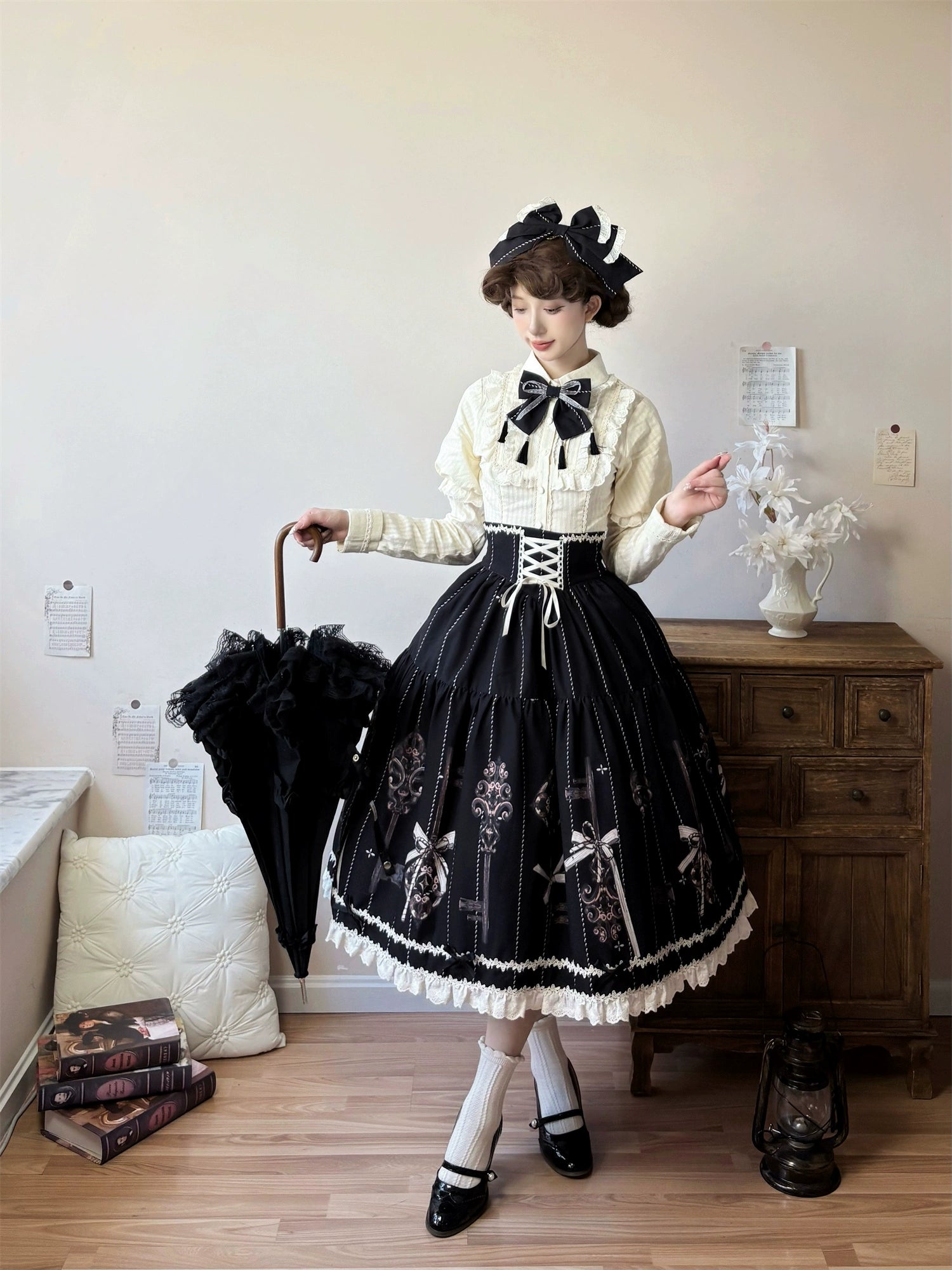 Uncle's Workshop - Secret Key - Classic Lolita Dress Suit, Key Print 43925:790988