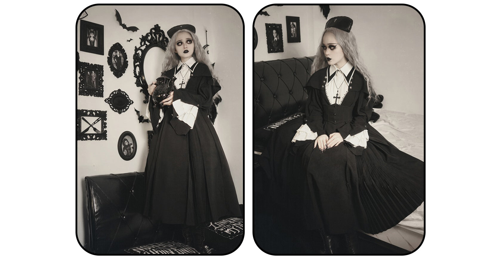 Susin Lolita~Cross Praise~Nun Style Gothic Lolita Dress and Blouse 12878:182242
