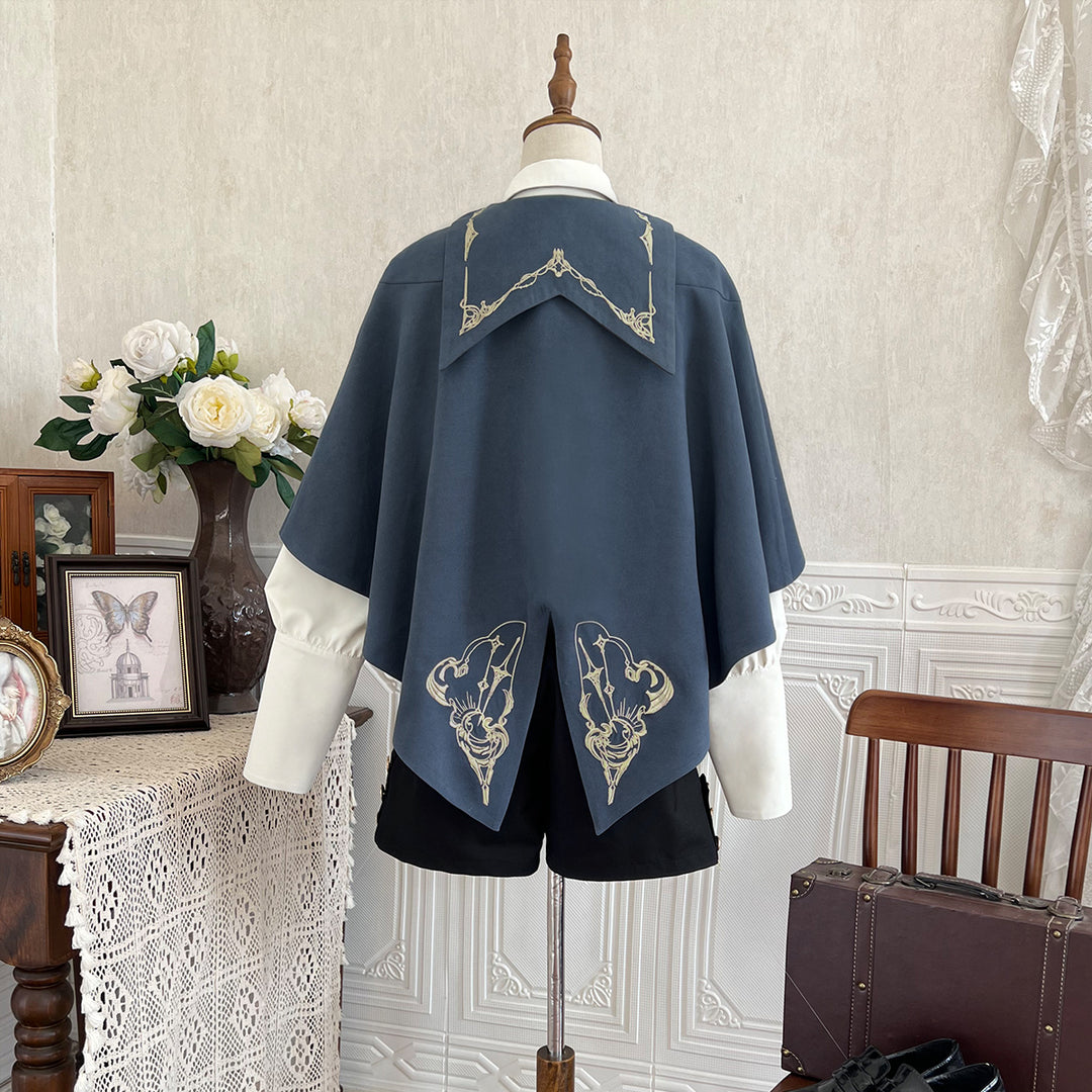 Designer's Gift~Narrative Poem~Ouji Lolita Shorts Suit with Shirt Cape and Vest