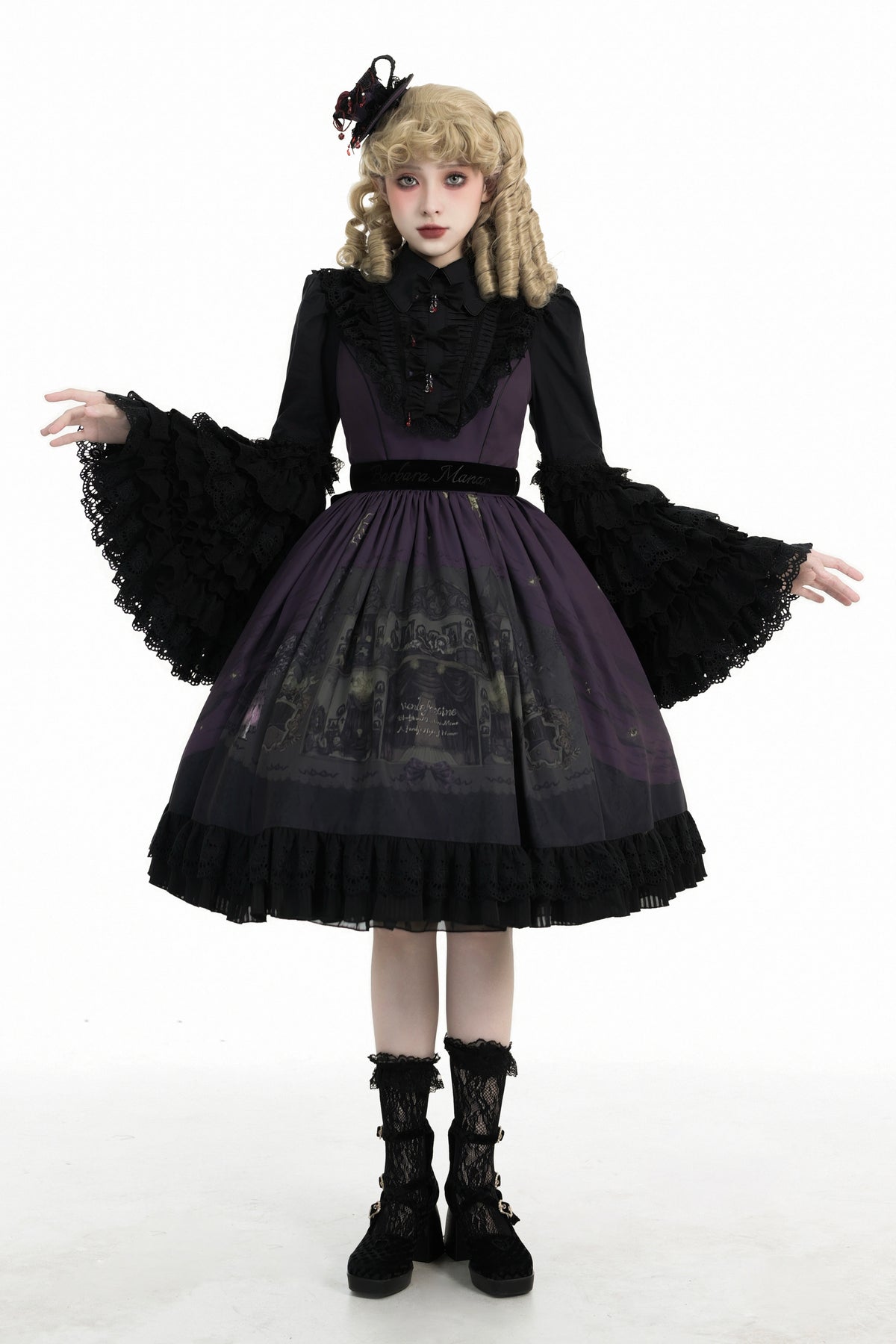 Gothic Lolita JSK Pleated Floral Print Lolita dress
