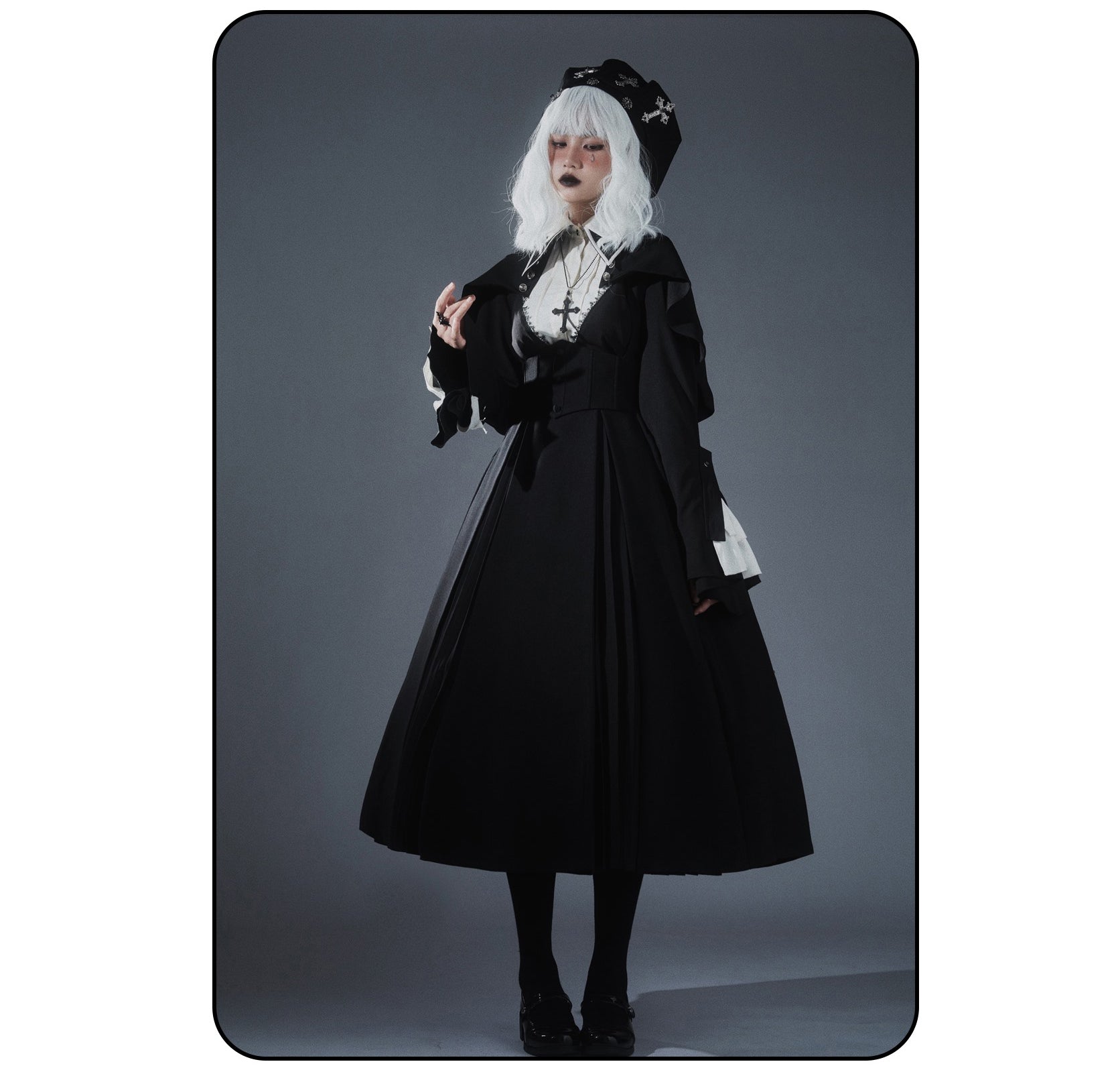 Susin Lolita~Cross Praise~Nun Style Gothic Lolita Dress and Blouse 12878:182218