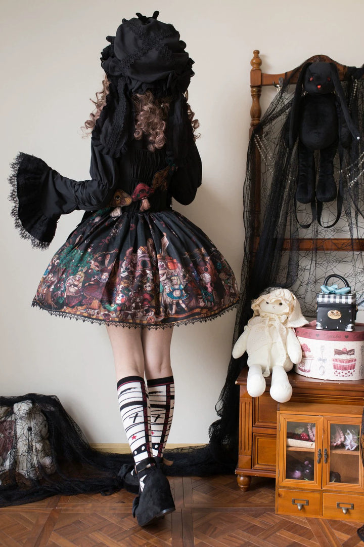 Frozen in time~Rabbit Kingdom~Gothic Lolita JSK Suit Printed Lolita Dress