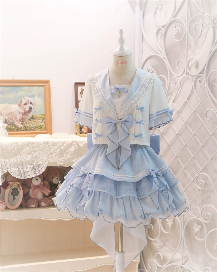 (BFM)Dear Dolls~Kawaii Lolita Shirt JK Sailor Half Skirt   