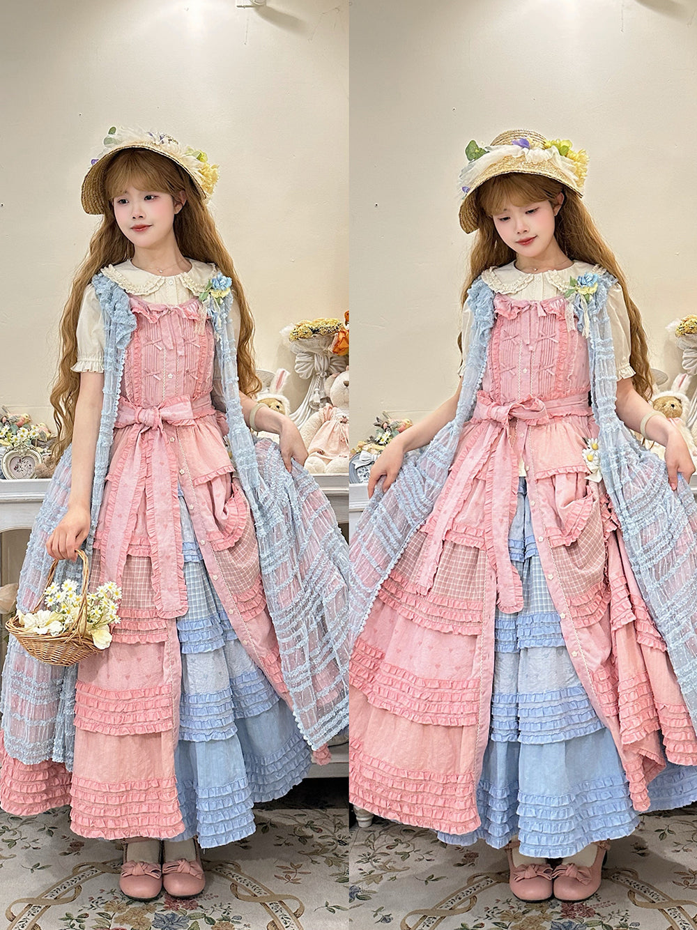 Miss Point~Garden Sunflower~Country Lolita JSK Five-Tiered Open Front Dress 42509:742433