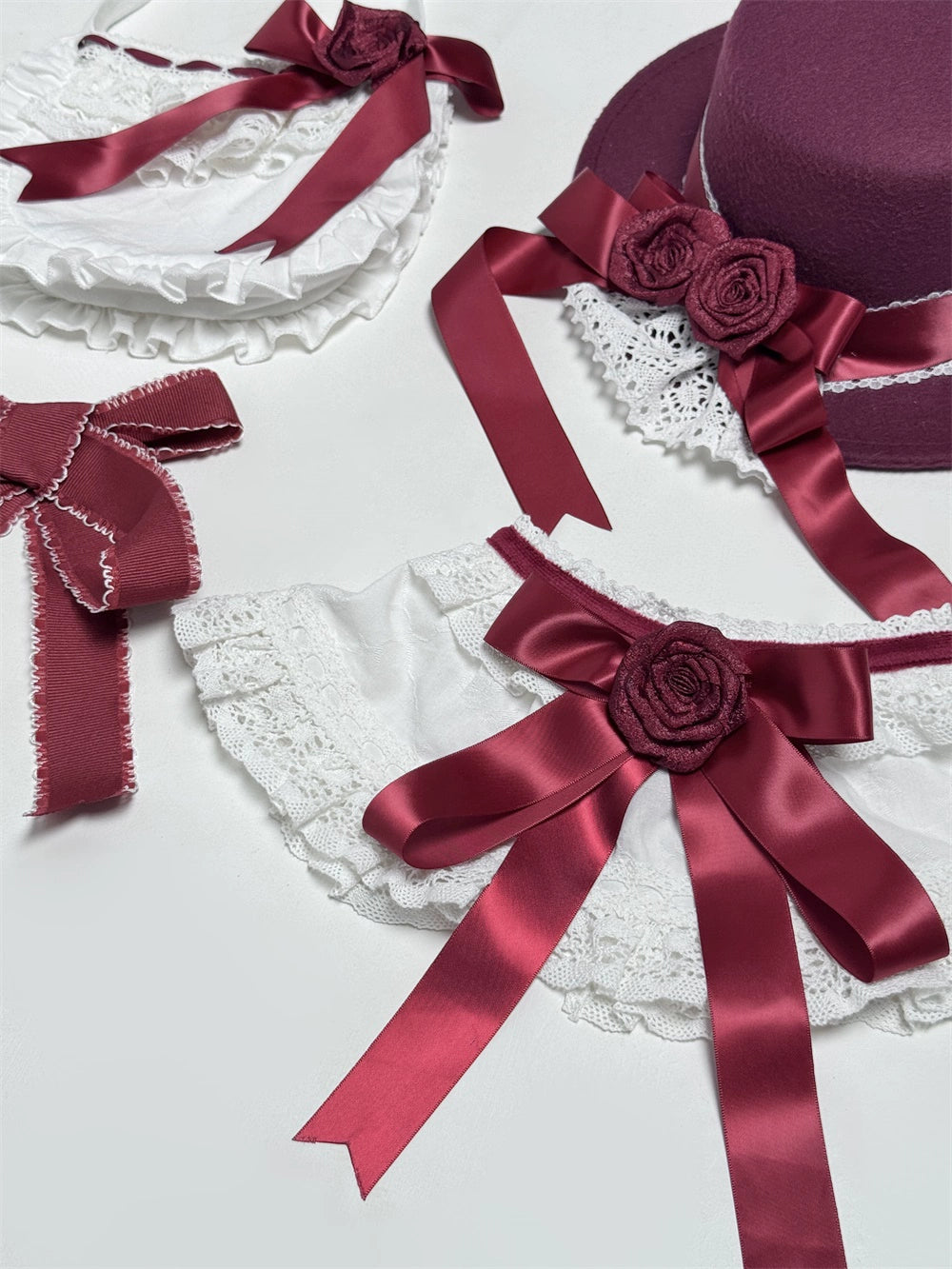 LeMiroir - Winter Solstice - Elegant Lolita Hat, Detachable Collar, Handbag 44088:794382