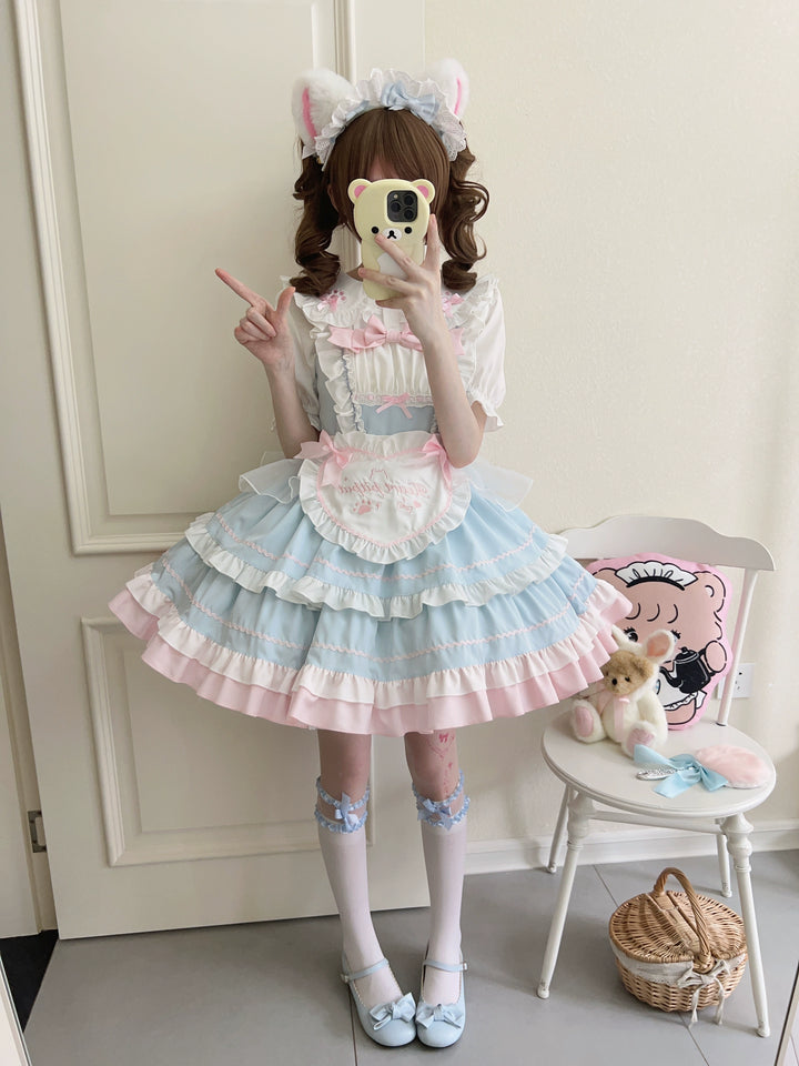 Sugar Girl~Cat Ear Tale~Sweet Lolita Jumper Dress Suspender Dress   