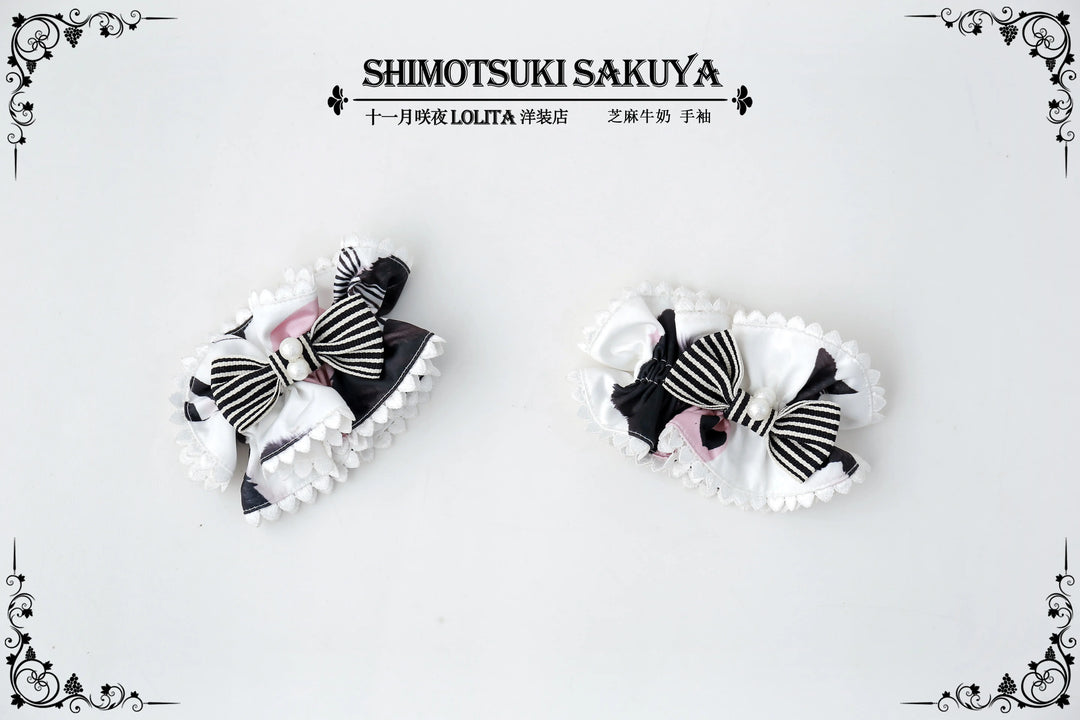 Sakuya Lolita~Kawaii Lolita Cat Print Skirt Suit S cuffs only 