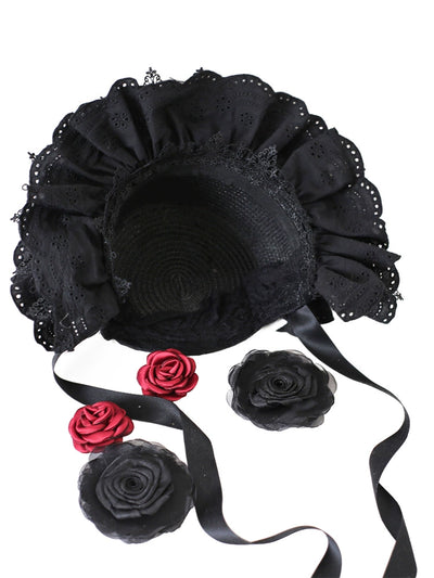 Xiaogui~Classic Lolita Bonnet Lace Elegant Lolita Hat   