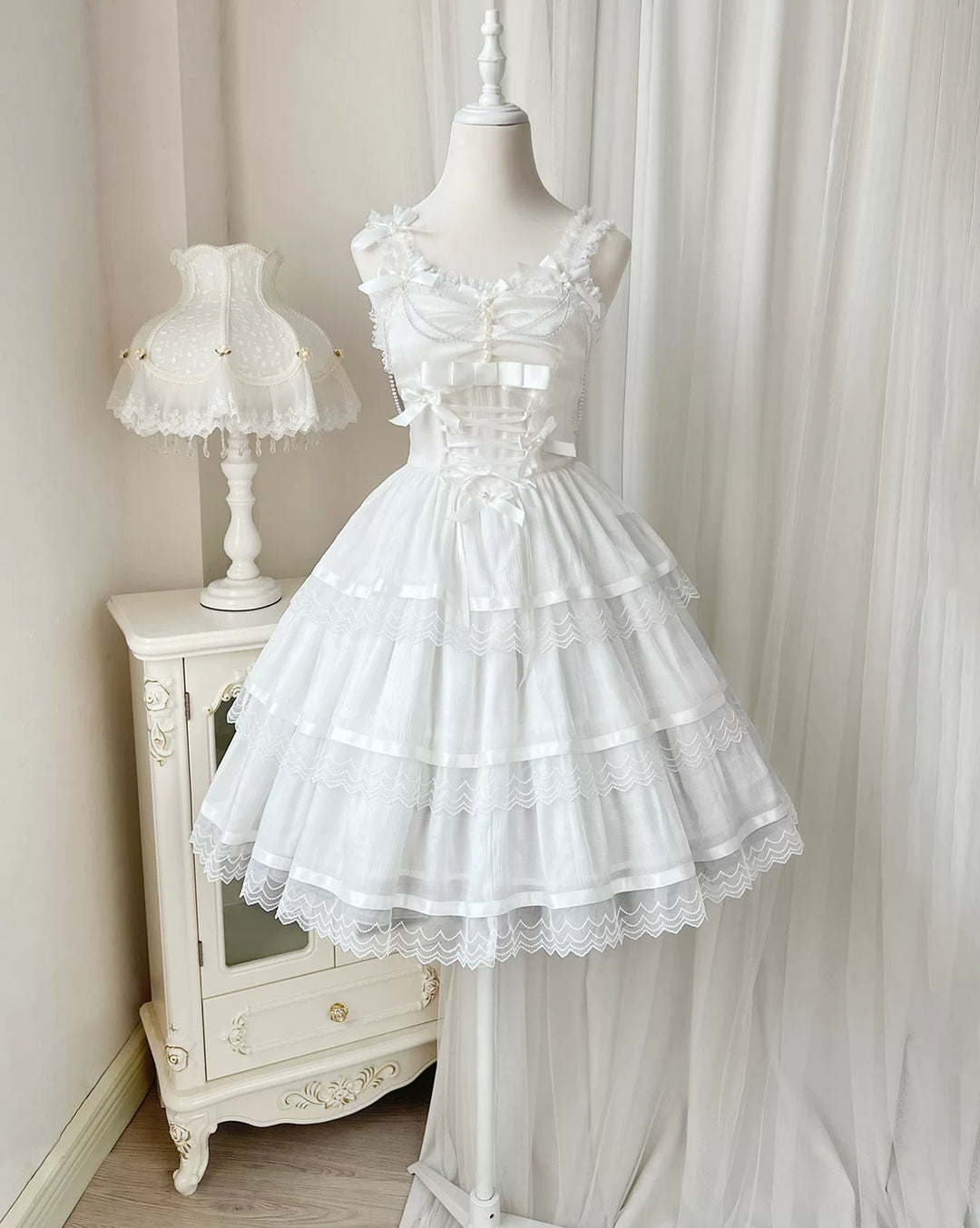 Sweet Date~Gothic Lolita JSK Wedding Dress Black and White Twin Lolita JSK   