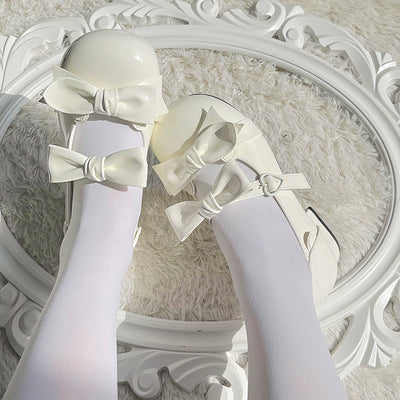 Beauty Bunny~Kawaii Lolita Shoes Low Heels Round Toe PU Shoes 34 Beige 