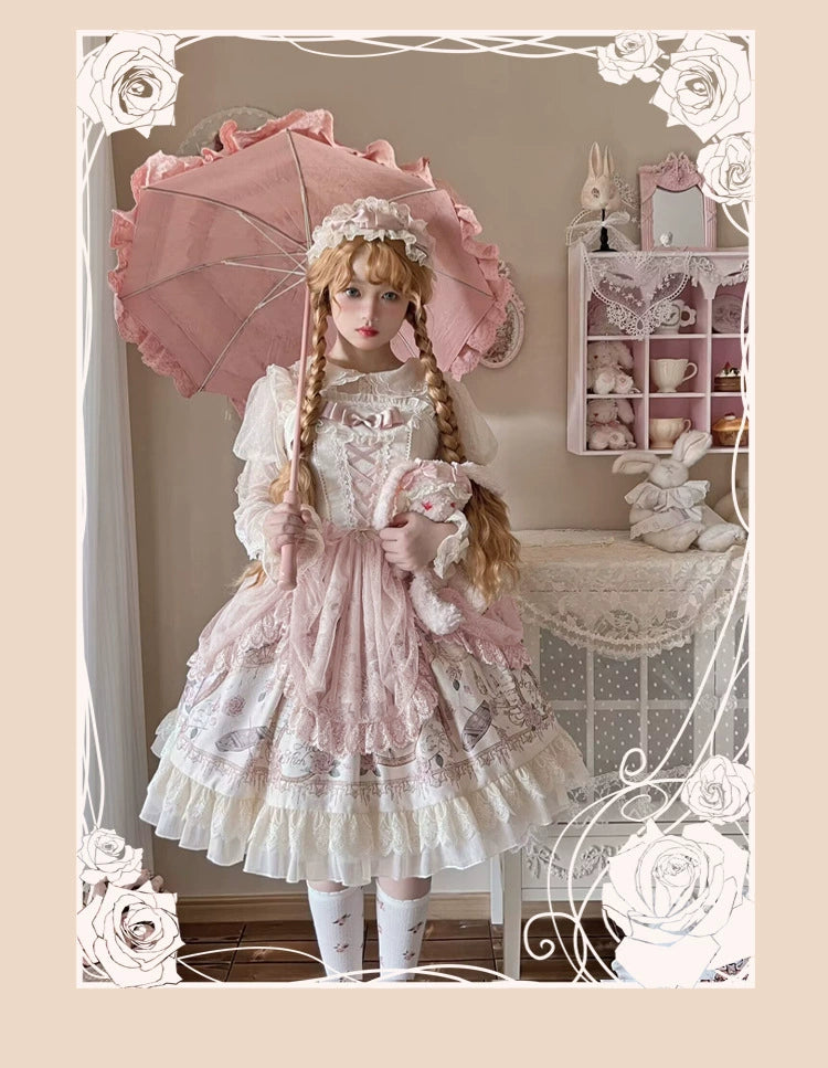 Sweet Date~Wedding Lolita Dress Bridal Elegant Retro JSK Daily Lolita Shirt   