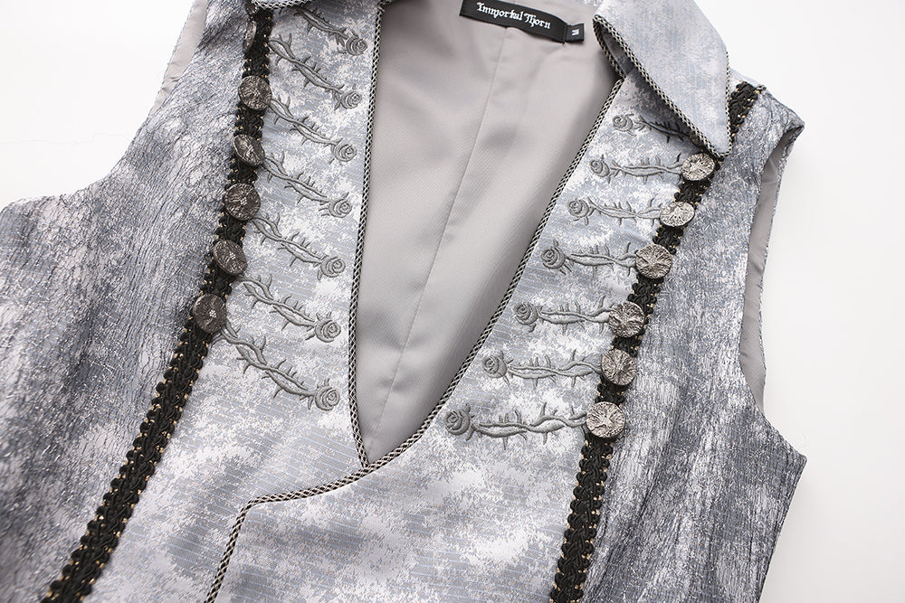 Immortal Thorn~Eternal Treasure Voyage~Sleeveless Ouji Lolita Vest Coat with Rose Embroidery 42744:751723