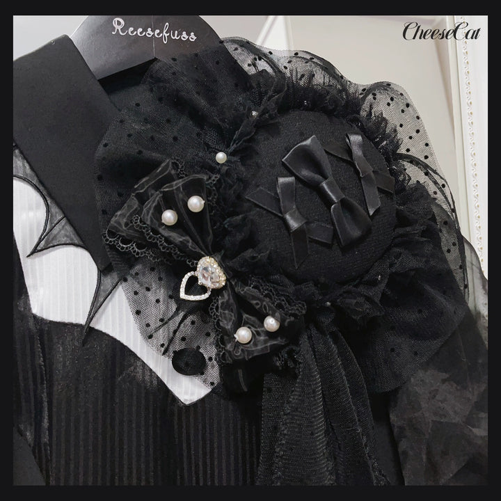 CheeseCat~Handmade Gothic Lolita Hat Anthony Cake Bow Lolita Hearwear   