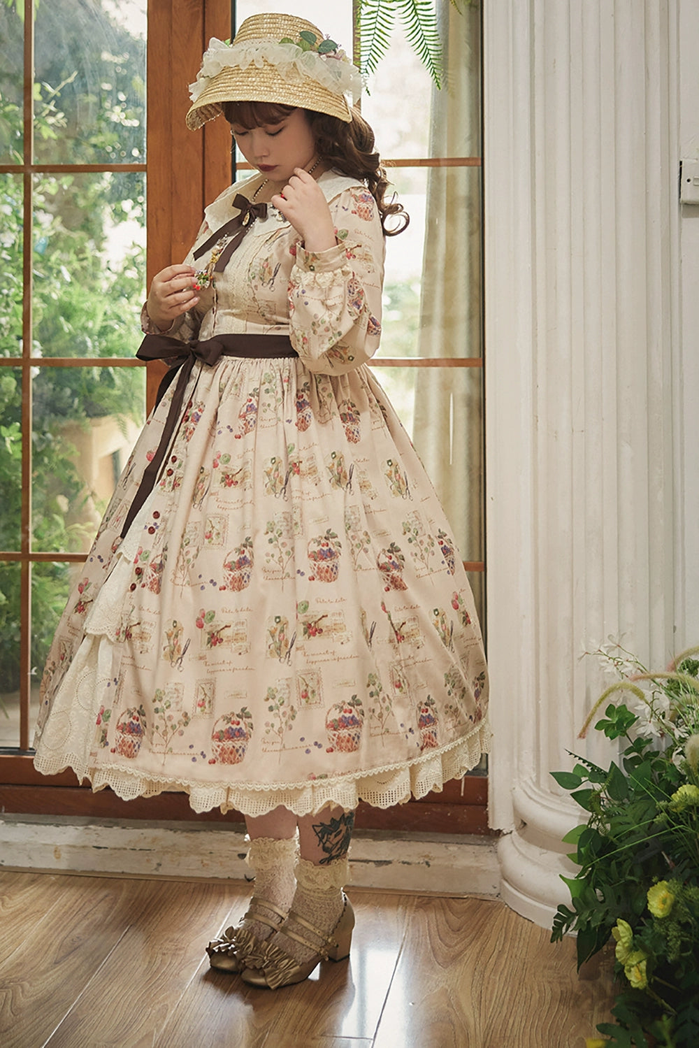 (Buyforme)Miss Point~Forest Lolita Lantern Sleeve OP Casual Dress 29482:341966