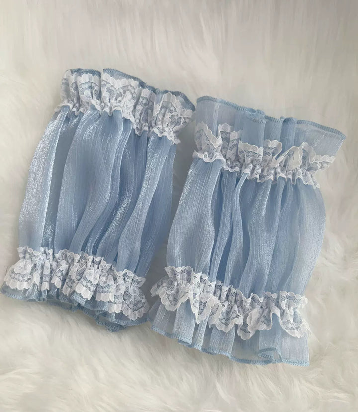 (BFM)Sugar Girl~Rose Tale~Sweet Lolita Accessories Summer Trailing Short Sleeves KC Free size Blue cuffs 